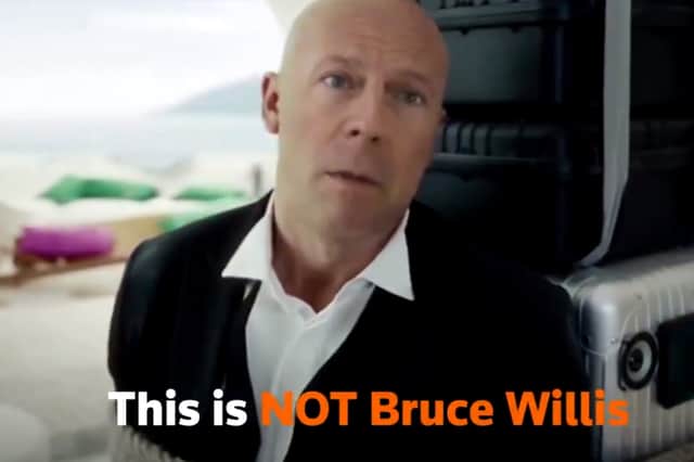 An advert for a Russian telecoms firm featured a fake version of Bruce Willis