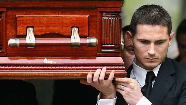 Frank Lampard attending his mother Pat’s funeral (Pic:Getty)