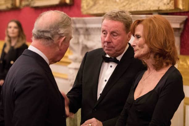 Harry Redknapp and wife Sandra meeting with the now-King Charles III (Pic:Getty)