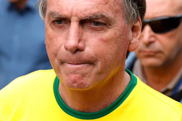President of Brazil and presidential candidate Jair Bolsonaro after casting his vote during the general election (Pic: Getty Images)