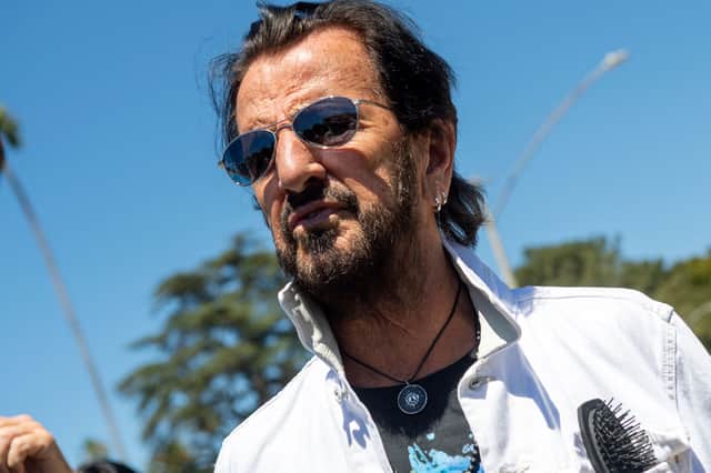 English recording artist Ringo Starr attends Ringo's Peace & Love Birthday Celebration at Beverly Hills Garden Park on July 7, 2022