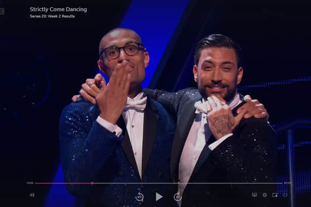 Giovanni Pernice and Richie Anderson are through to week three of BBC’s Strictly Come Dancing. (Photo from BBC iPlayer) 