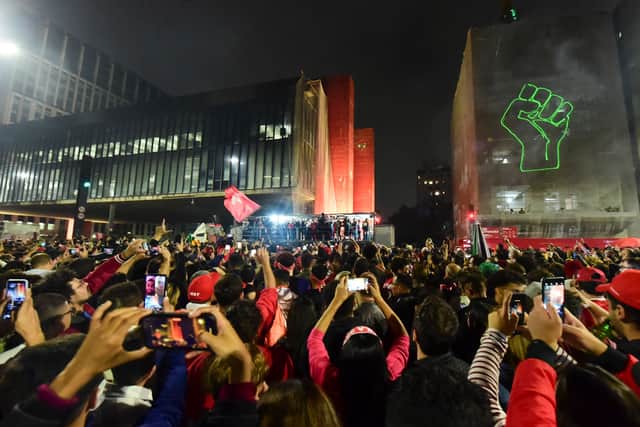 Supporters of the left-wing candidate wait for him at the end of the general election day in Sao Paulo, Brazil. Credit: Getty Images