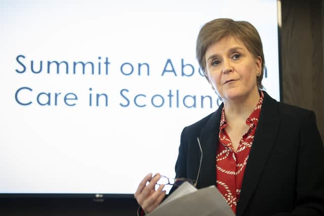 First Minister Nicola Sturgeon speaks during a summit on abortion care in Edinburgh. Credit: PA