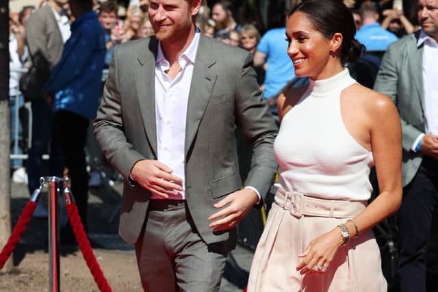 Prince Harry, Duke of Sussex and Meghan, Duchess of Sussex at an event for the Invictus Games Dusseldorf 2023 (Pic: Getty Images)