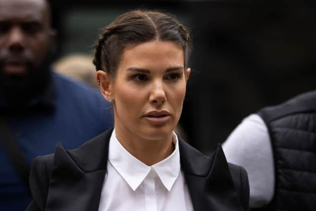Rebekah Vardy arrives at Royal Courts of Justice, Strand on May 13, 2022. Credit: Getty Images