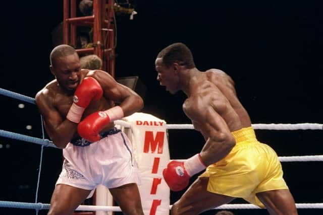Chris Eubank Sr (R) and Nigel Benn fought twice in the 90s with Eubank winning once and the pair drawing in the second
