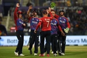 England celebrate a wicket during ICC World Cup semi final in 2021