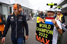 Verstappen with a hopeful fan ahead of this weekend’s Japanese Grand Prix