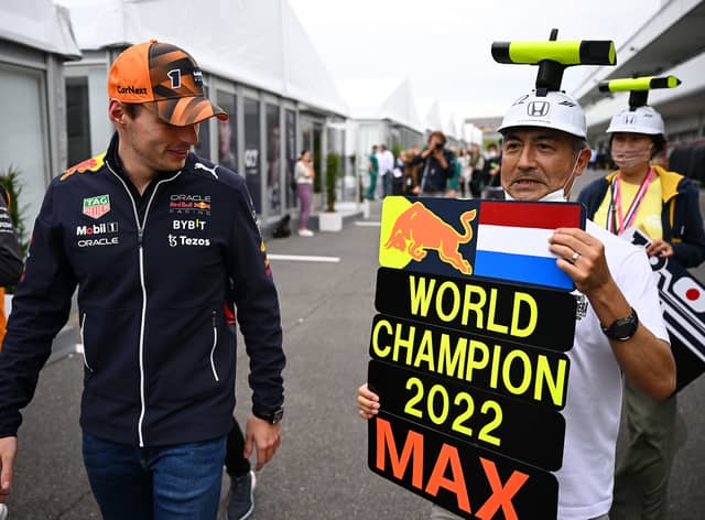 Verstappen with a hopeful fan ahead of this weekend’s Japanese Grand Prix