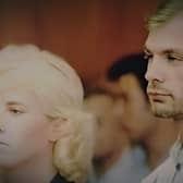 Wendy Patrickus and Jeffrey Dahmer in court