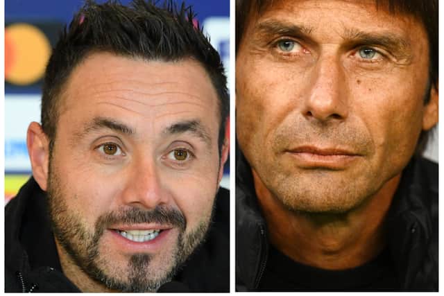 Two Italian managers will go head to head when Brighton take on Tottenham (Getty Images)