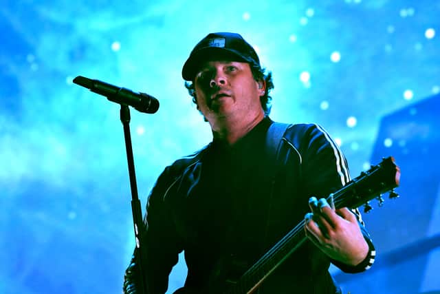 Tom DeLonge performing onstage as Angels and Airwaves in 2019 (Pic: Getty Images for KROQ)