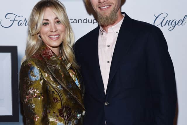 Kaley Cuoco and Karl Cook arrive at the 9th Annual Stand Up For Pits event hosted by Kaley Cuoco at The Mayan on November 03, 2019 in Los Angeles, California. (Photo by Amanda Edwards/Getty Images)