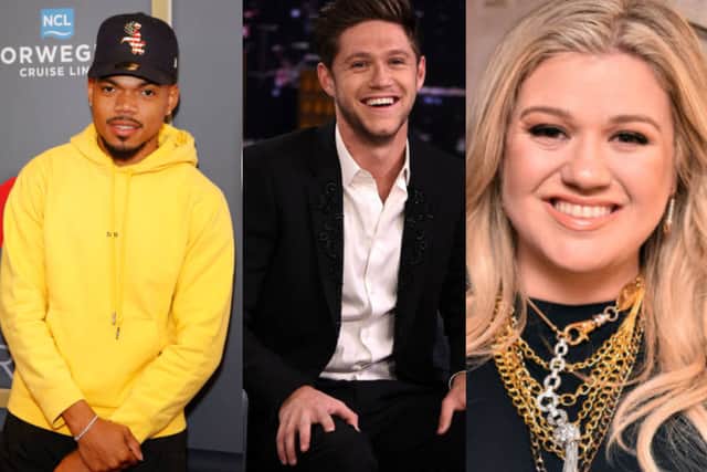 Chance the Rapper, Niall Horan and Kelly Clarkson join the panel for the Voice 2023 (Pic:Getty/BeFunky)