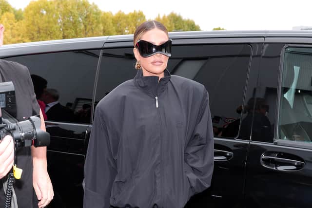 Khloe Kardashian attended the Balenciaga Womenswear Spring/Summer 2023 show as part of Paris Fashion Week wearing unnoticeable bandage. (Photo by Jacopo M. Raule/Getty Images For Balenciaga )