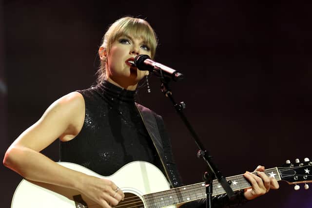 NSAI Songwriter-Artist of the Decade honoree, Taylor Swift performs onstage during NSAI 2022 Nashville Songwriter Awards at Ryman Auditorium on September 20, 2022 in Nashville, Tennessee. (Photo by Terry Wyatt/Getty Images)