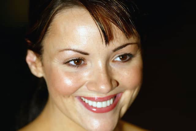Martine McCutcheon arrives at the "Sony Ericsson Empire Film Awards" at The Dorchester Hotel on February 4, 2004 in London