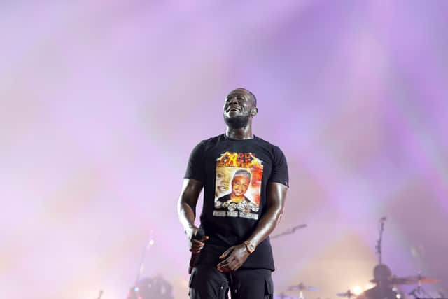Stormzy performs on stage during Global Citizen Festival 2022. (Photo by Jemal Countess/Getty Images for Global Citizen)