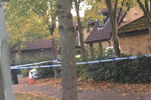 A huge police search was underway, October 12 2022 at a house on a leafy estate close to where a teenager went missing three years ago. Credit: MK Citizen