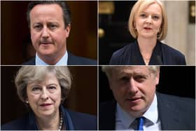 Clockwise from top left: David Cameron, Liz Truss, Boris Johnson, and Theresa May have all served as PM over the last 12 years (Photos: Getty Images)