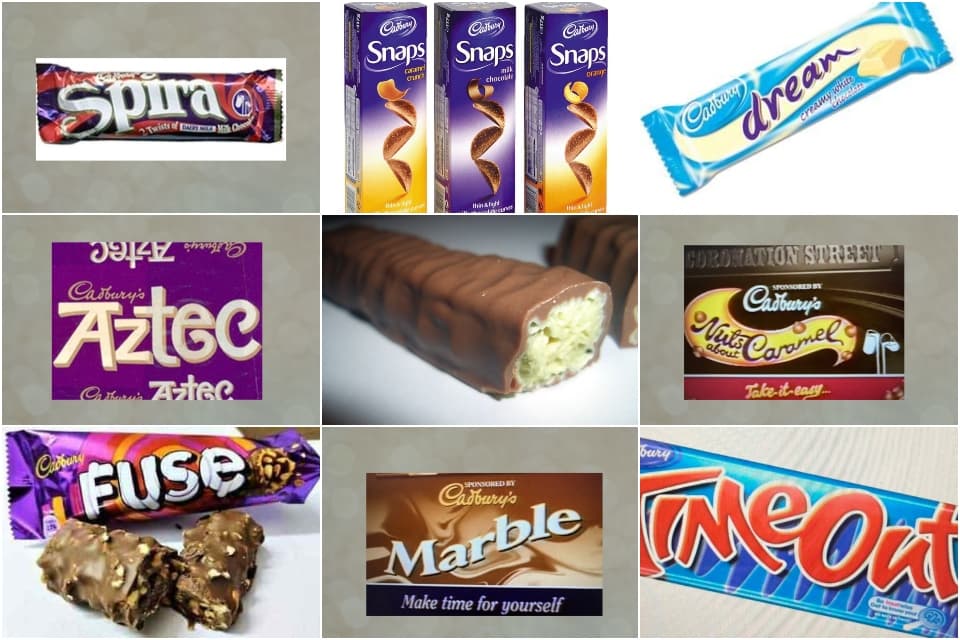 Old chocolate bars: 11 Cadbury bars discontinued in the UK