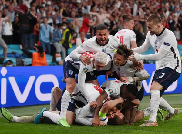 England celebrate reaching Euros final in 2021