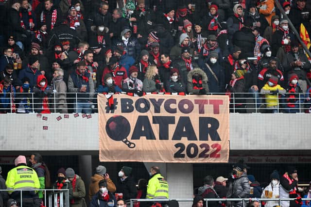 German fans protest against Qatar holding World Cup due to human rights violations