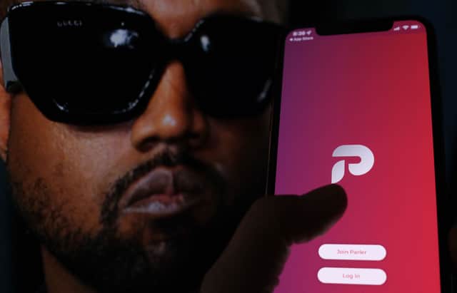 <p>Kanye ‘Ye’ West has agreed in principal to buy right-wing social media site Parler. (Credit: Getty Images)</p>