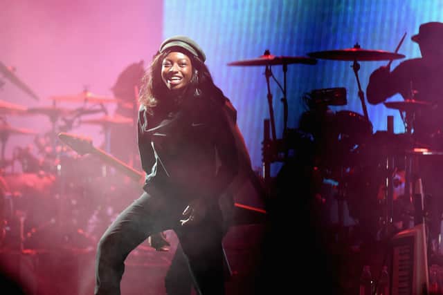 Rapper Little Simz performs onstage with Gorillaz during the Meadows Music and Arts Festival - Day 2 at Citi Field on September 16, 2017 in New York City.  (Photo by Nicholas Hunt/Getty Images)