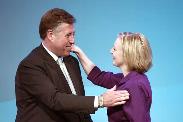 Sir Graham Brady, chair of the 1922 Committee, congratulates Liz Truss as she is announced as the next UK Prime Minister. Credit: Getty Images
