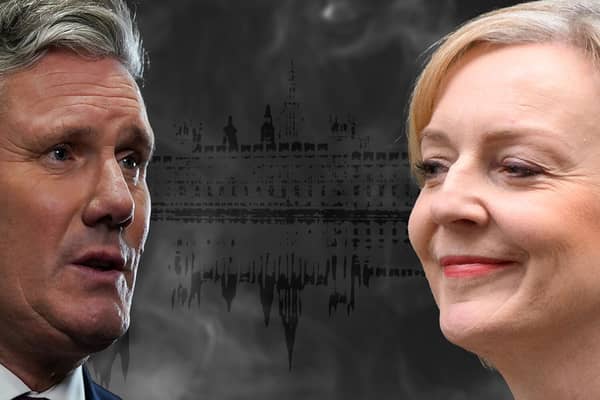 Sir Keir Starmer and Liz Truss face of at PMQs. Credit: PA/Getty/Mark Hall