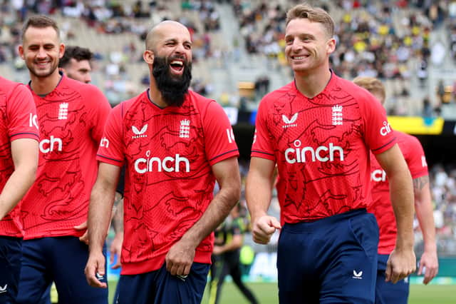 Moeen Ali (l) and Jos Buttler will lead England’s T20 squad in upcoming World Cup