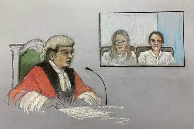 Mrs Justice Bobbie Cheema-Grubb making her comments at the Old Bailey in London, after US citizen Anne Sacoolas (on screen right) pleaded guilty.
