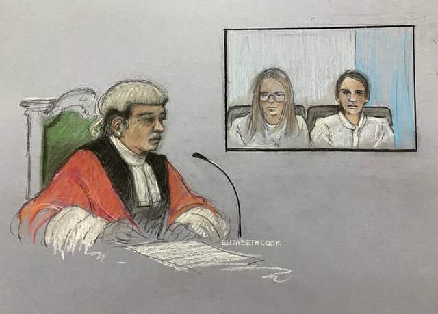 Mrs Justice Bobbie Cheema-Grubb making her comments at the Old Bailey in London, after US citizen Anne Sacoolas (on screen right) pleaded guilty.