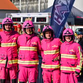 The Pink Firefighters raise awareness of and fundraise for breast cancer