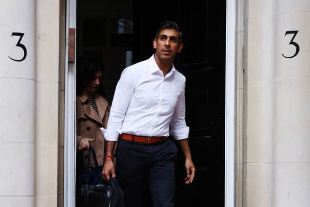 Conservative MP Rishi Sunak leaves his office in Westminster on October 23, 2022 in London, England (Photo by Hollie Adams/Getty Images)