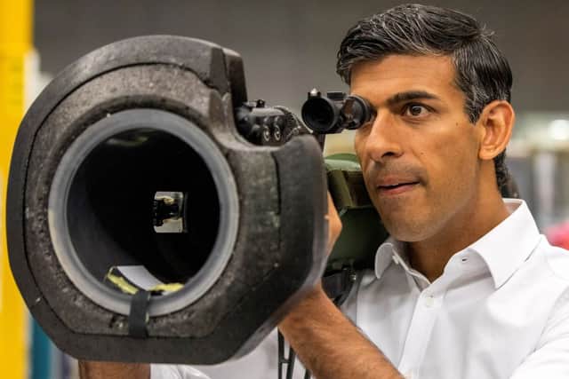 Rishi Sunak visits the Thales Defence System plant in Belfast as part of his leadership campaign over the summer. Credit: Getty Images