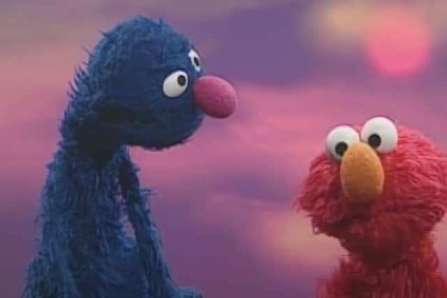 Grover and Elmo from Sesame Street (Credit: HBO)