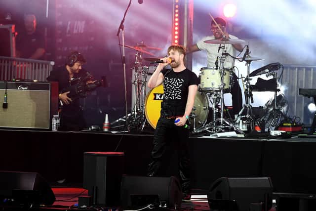 Ricky Wilson of the Kaiser Chiefs performs at the F1 Live in London event at Trafalgar Square on July 12, 2017 in London, England.  (Photo by Ian Gavan/Getty Images for Formula 1)