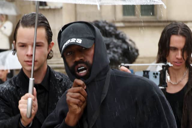 Kanye West attends the Givenchy Womenswear Spring/Summer 2023 show as part of Paris Fashion Week  on October 02, 2022 in Paris, France. (Photo by Pascal Le Segretain/Getty Images)