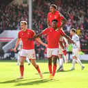 Nottingham Forest celebrate their win against Liverpool