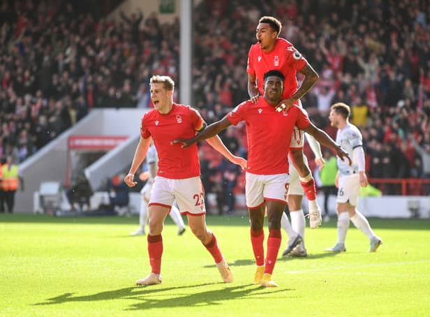 <p>Nottingham Forest celebrate their win against Liverpool</p>