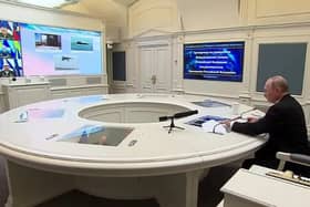 Vladimir Putin watched the nuclear drills via video link (Photo: Kremlin)