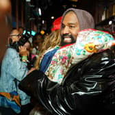 Kanye West at VOGUE World: New York on September 12, 2022. Pictured here being embraced by Jared Leto