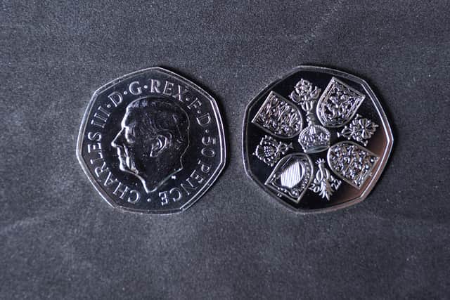 The reverse of the 50p features the design that originally appeared on coins to commemorate her coronation at Westminster Abbey in 1953 (Photo: PA)
