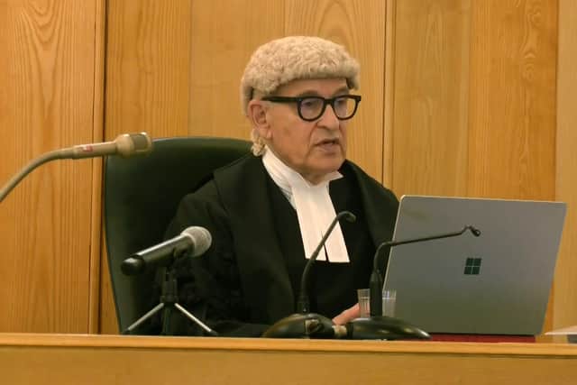 Judge Richard Marks KC during a live broadcast from the Old Bailey, London, sentencing Jemma Micthell to life with a minimum term of 34 years for the murder of Mee Kuen Chong. Credit: PA