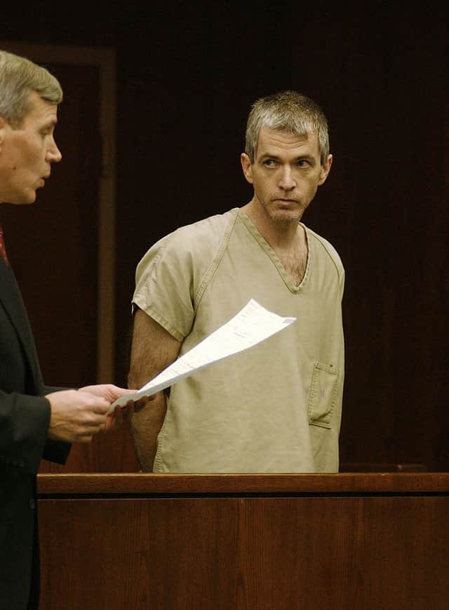 Charles Cullen, 43, from Bethlehem, Pennsylvania, is seen in a courtroom December 15, 2003 in Somerville, New Jersey (Photo by John Wheeler/Getty Images)