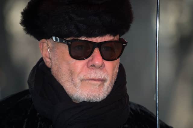 British former pop star Gary Glitter arrived at court in 2015 when he was convicted of historic sexual offences. Credit: LEON NEAL/AFP via Getty Images