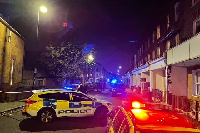 Two men have died after a shooting on Railton Road, in Brixton. Photo: Sebastian Morrison